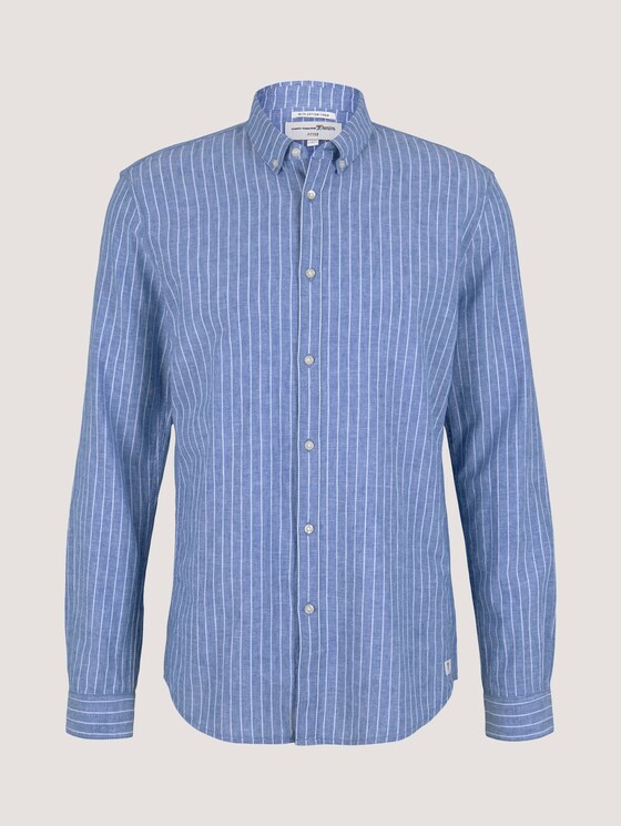 Gestreiftes Hemd mit Leinen - Männer - blue white linen stripe Gestreiftes Hemd mit Leinen - Männer - blue white linen stripe - 7 - TOM TAILOR Denim