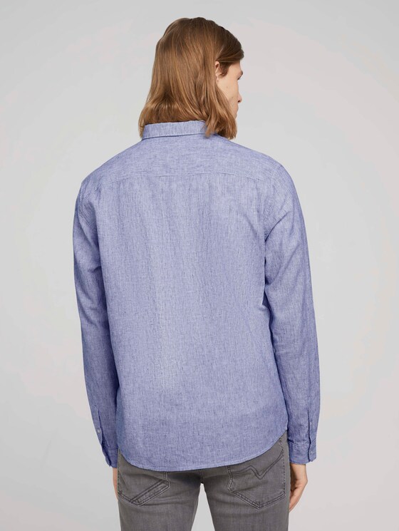 Gestreiftes Hemd mit Leinen - Männer - navy white small stripe Gestreiftes Hemd mit Leinen - Männer - navy white small stripe - 2 - TOM TAILOR Denim