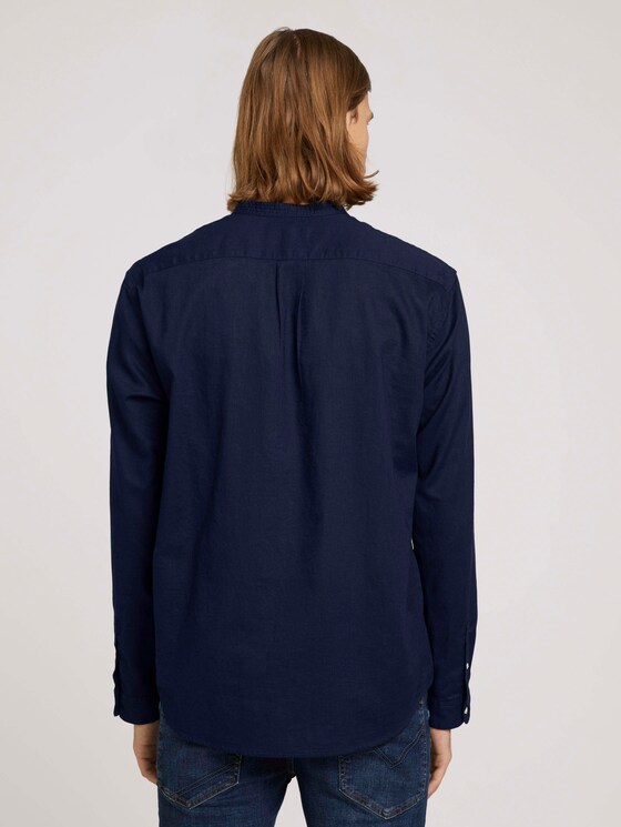 Stehkragenhemd mit Leinen - Männer - Sky Captain Blue Stehkragenhemd mit Leinen - Männer - Sky Captain Blue - 2 - TOM TAILOR Denim