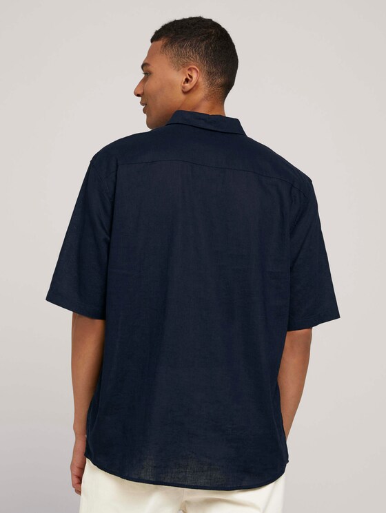 Lockeres Kurzarmhemd mit Leinen - Männer - Sky Captain Blue Lockeres Kurzarmhemd mit Leinen - Männer - Sky Captain Blue - 2 - TOM TAILOR Denim