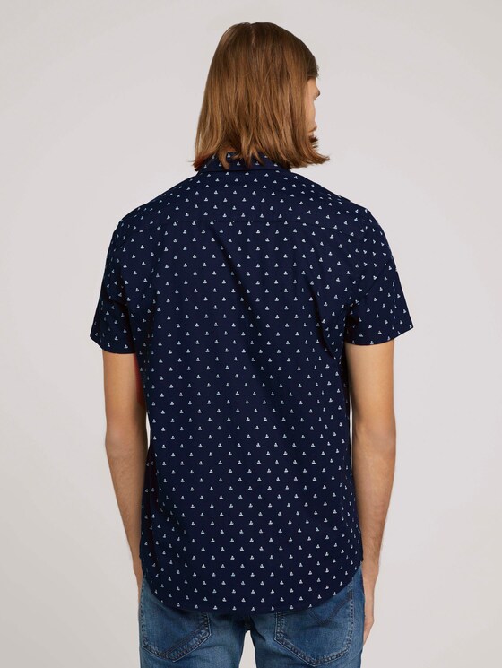 gemustertes Kurzarmhemd - Männer - navy yellow mini ship print gemustertes Kurzarmhemd - Männer - navy yellow mini ship print - 2 - TOM TAILOR Denim