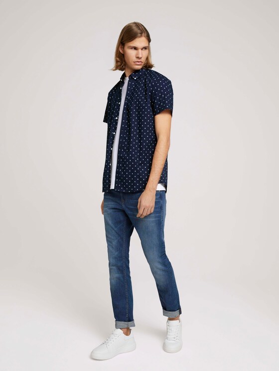 gemustertes Kurzarmhemd - Männer - navy yellow mini ship print gemustertes Kurzarmhemd - Männer - navy yellow mini ship print - 3 - TOM TAILOR Denim