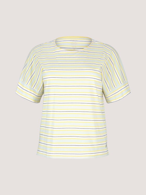 Plus - Gestreiftes T-Shirt mit Bio-Baumwolle - Frauen - soft blue yellow stripe Plus - Gestreiftes T-Shirt mit Bio-Baumwolle - Frauen - soft blue yellow stripe - 7 - My True Me