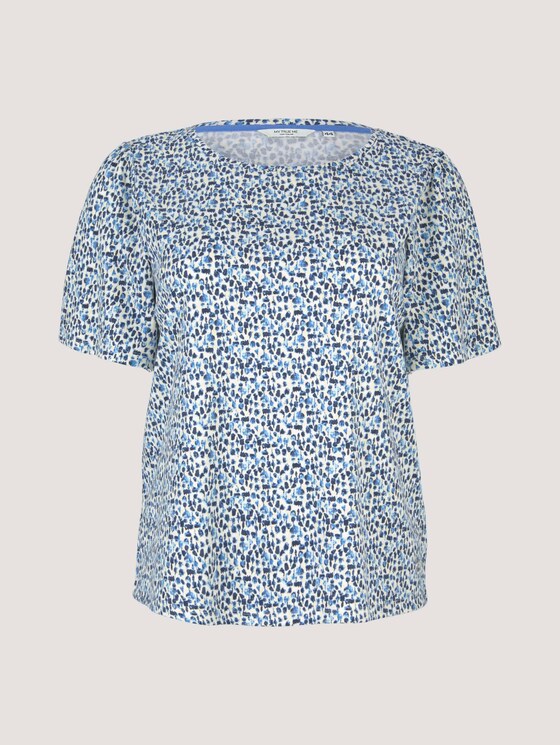 T-Shirt mit Volantärmeln - Frauen - blue aquarelle dots T-Shirt mit Volantärmeln - Frauen - blue aquarelle dots - 7 - My True Me
