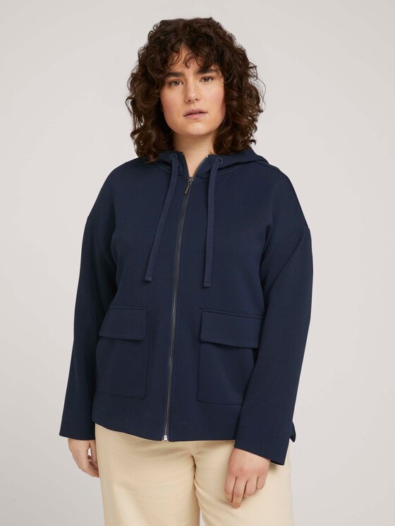 Curvy - Sweatjacke mit Kapuze - Frauen - Sky Captain Blue Curvy - Sweatjacke mit Kapuze - Frauen - Sky Captain Blue - 1 - My True Me