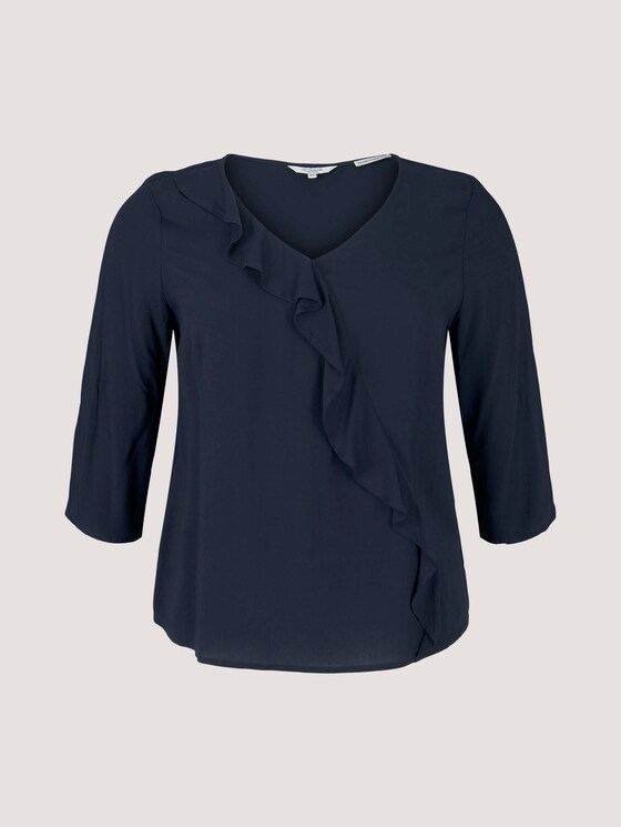 Volant Bluse mit LENZING™ ECOVERO™ - Frauen - Sky Captain Blue Volant Bluse mit LENZING™ ECOVERO™ - Frauen - Sky Captain Blue - 7 - My True Me