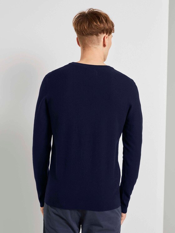 Strukturierter Strickpullover - Männer - Sky Captain Blue Strukturierter Strickpullover - Männer - Sky Captain Blue - 2 - TOM TAILOR Denim