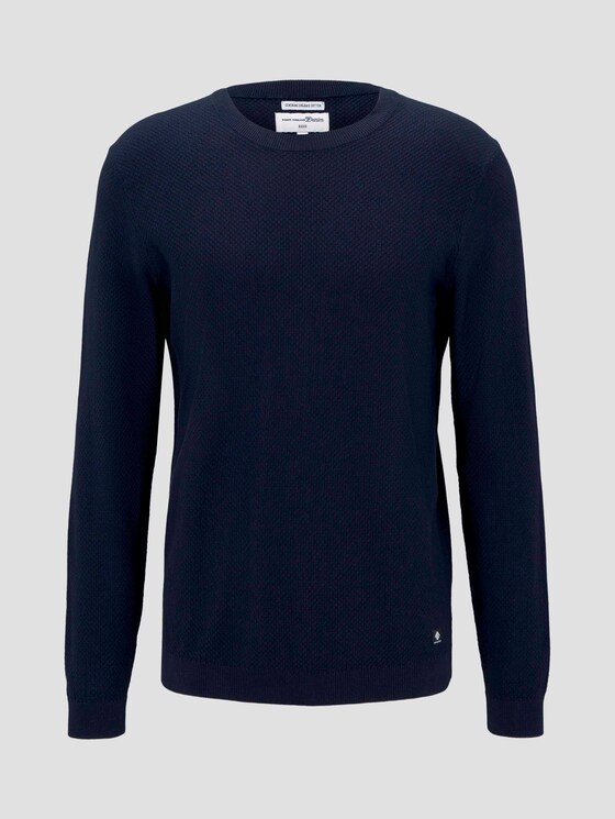Strukturierter Strickpullover - Männer - Sky Captain Blue Strukturierter Strickpullover - Männer - Sky Captain Blue - 7 - TOM TAILOR Denim