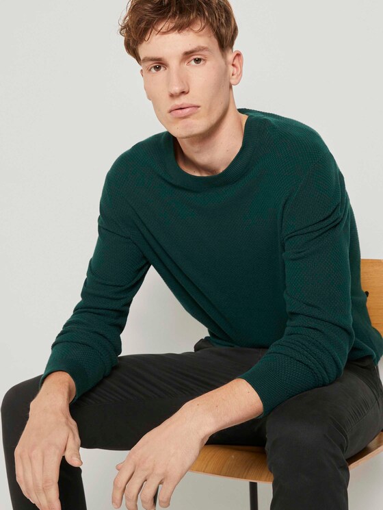 Strukturierter Strickpullover - Männer - Deep Green Lake Strukturierter Strickpullover - Männer - Deep Green Lake - 5 - TOM TAILOR Denim
