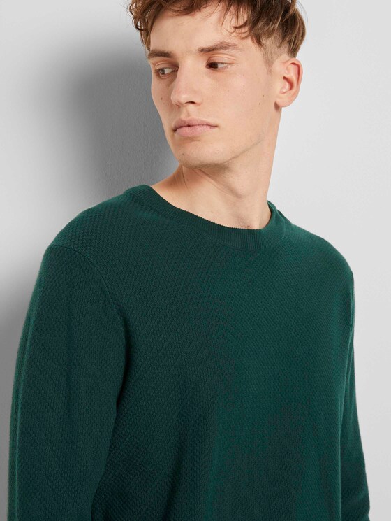 Strukturierter Strickpullover - Männer - Deep Green Lake Strukturierter Strickpullover - Männer - Deep Green Lake - 9 - TOM TAILOR Denim