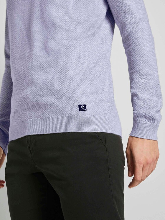 Strukturierter Strickpullover - Männer - Light Stone Grey Melange Strukturierter Strickpullover - Männer - Light Stone Grey Melange - 10 - TOM TAILOR Denim