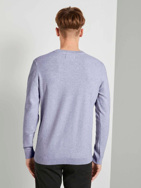 Strukturierter Strickpullover - Männer - Light Stone Grey Melange Strukturierter Strickpullover - Männer - Light Stone Grey Melange - 2 - TOM TAILOR Denim