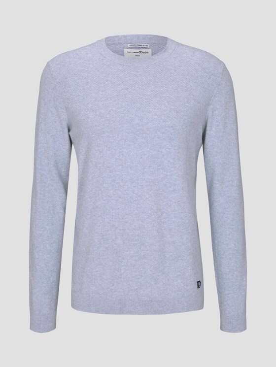 Strukturierter Strickpullover - Männer - Light Stone Grey Melange Strukturierter Strickpullover - Männer - Light Stone Grey Melange - 7 - TOM TAILOR Denim