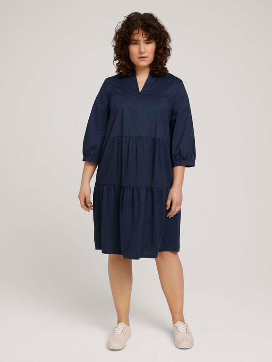 Kleid mit Raffungen - Frauen - Sky Captain Blue Kleid mit Raffungen - Frauen - Sky Captain Blue - 1 - My True Me