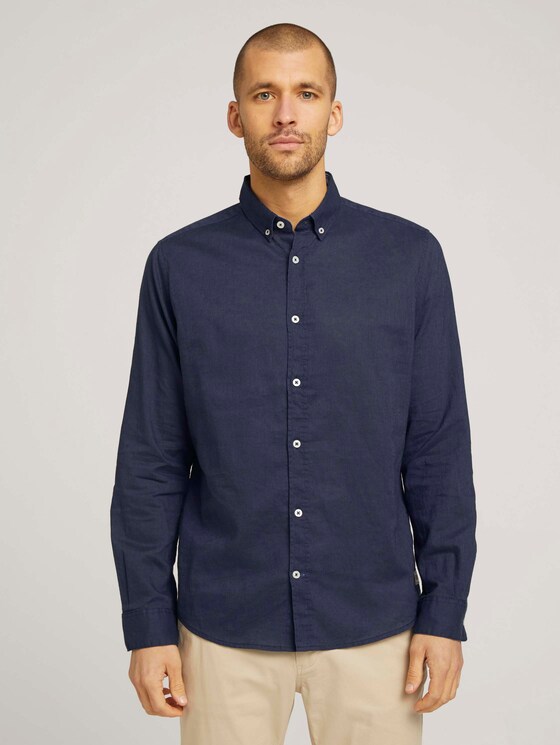 Leinen Hemd - Männer - Navy Eclipse Leinen Hemd - Männer - Navy Eclipse - 1 - TOM TAILOR