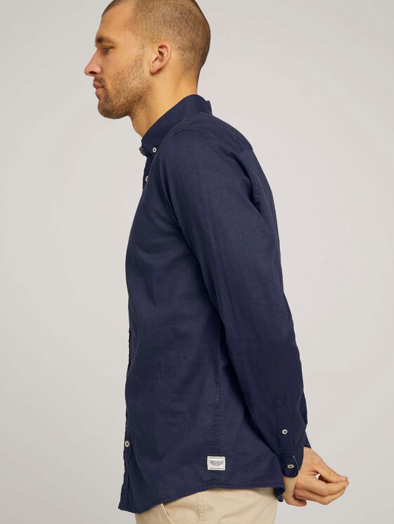 Leinen Hemd - Männer - Navy Eclipse Leinen Hemd - Männer - Navy Eclipse - 5 - TOM TAILOR