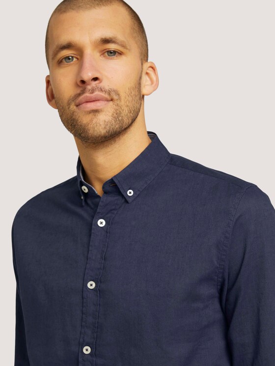 Leinen Hemd - Männer - Navy Eclipse Leinen Hemd - Männer - Navy Eclipse - 9 - TOM TAILOR