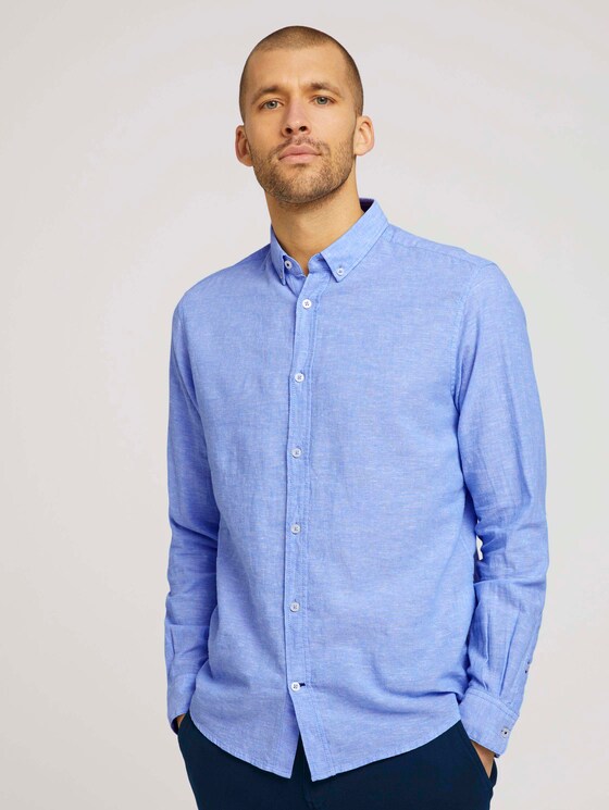 Leinen Hemd - Männer - Sky Blue Chambray Leinen Hemd - Männer - Sky Blue Chambray - 1 - TOM TAILOR