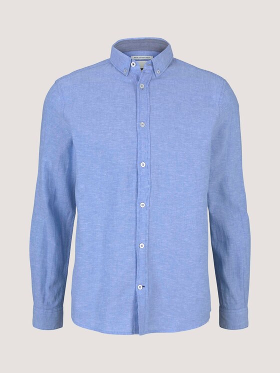 Leinen Hemd - Männer - Sky Blue Chambray Leinen Hemd - Männer - Sky Blue Chambray - 7 - TOM TAILOR