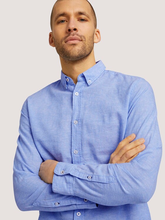 Leinen Hemd - Männer - Sky Blue Chambray Leinen Hemd - Männer - Sky Blue Chambray - 9 - TOM TAILOR