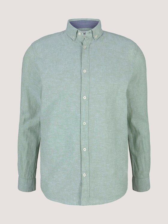 Leinen Hemd - Männer - light mint green chambray Leinen Hemd - Männer - light mint green chambray - 7 - TOM TAILOR