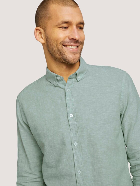 Leinen Hemd - Männer - light mint green chambray Leinen Hemd - Männer - light mint green chambray - 9 - TOM TAILOR