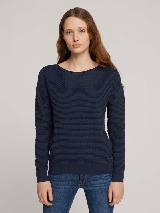 Pullover aus Bio-Baumwolle - Frauen - Sky Captain Blue Pullover aus Bio-Baumwolle - Frauen - Sky Captain Blue - 1 - TOM TAILOR Denim