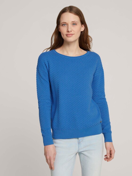 Pullover mit Bio-Baumwolle - Frauen - mid blue Pullover mit Bio-Baumwolle - Frauen - mid blue - 1 - TOM TAILOR Denim