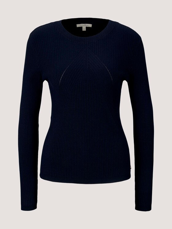 Pullover mit Ripp Struktur - Frauen - Sky Captain Blue Pullover mit Ripp Struktur - Frauen - Sky Captain Blue - 7 - TOM TAILOR Denim