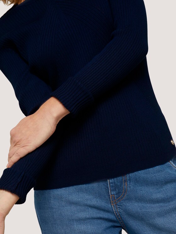 Pullover mit Ripp Struktur - Frauen - Sky Captain Blue Pullover mit Ripp Struktur - Frauen - Sky Captain Blue - 9 - TOM TAILOR Denim