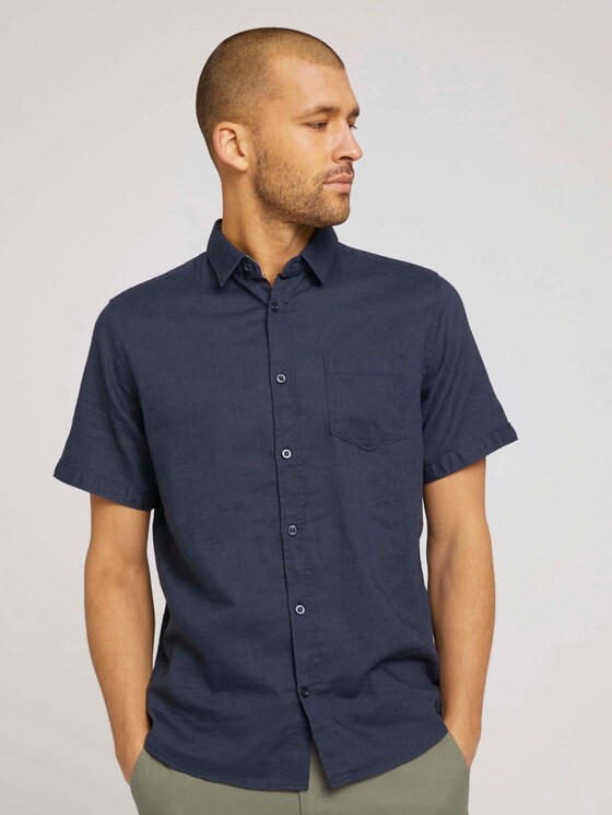 kurzärmliges Hemd - Männer - Navy Eclipse kurzärmliges Hemd - Männer - Navy Eclipse - 1 - TOM TAILOR