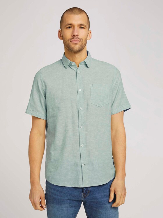 kurzärmliges Hemd - Männer - light mint green chambray kurzärmliges Hemd - Männer - light mint green chambray - 1 - TOM TAILOR