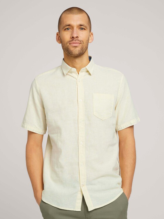 kurzärmliges Hemd - Männer - pale straw yellow chambray kurzärmliges Hemd - Männer - pale straw yellow chambray - 1 - TOM TAILOR