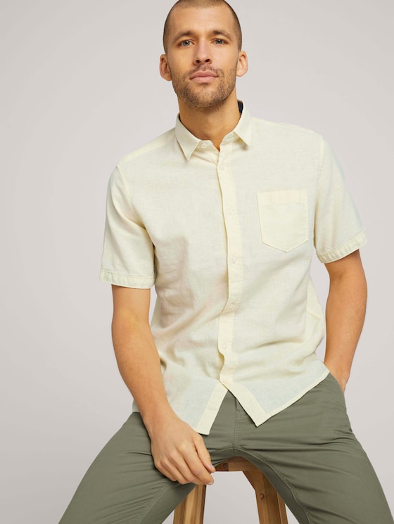 kurzärmliges Hemd - Männer - pale straw yellow chambray kurzärmliges Hemd - Männer - pale straw yellow chambray - 5 - TOM TAILOR