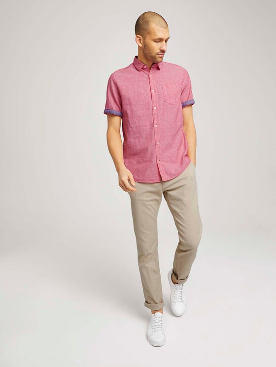 kurzärmliges Hemd - Männer - plain red chambray kurzärmliges Hemd - Männer - plain red chambray - 3 - TOM TAILOR
