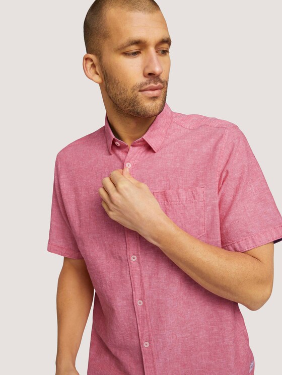kurzärmliges Hemd - Männer - plain red chambray kurzärmliges Hemd - Männer - plain red chambray - 9 - TOM TAILOR