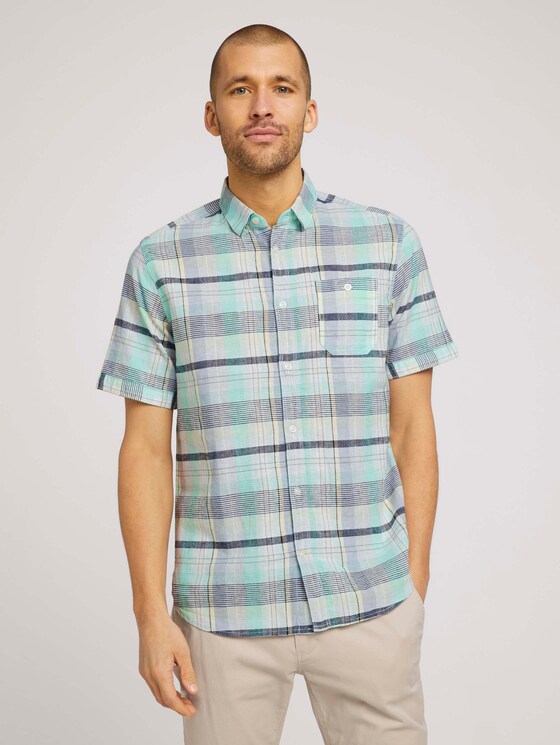 kariertes Kurzarmhemd - Männer - lucid green colourful check kariertes Kurzarmhemd - Männer - lucid green colourful check - 1 - TOM TAILOR