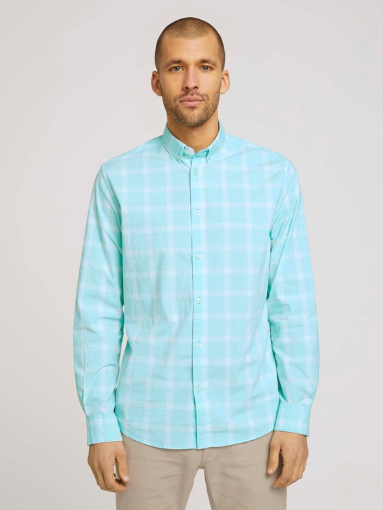 kariertes Hemd - Männer - lucite green white check kariertes Hemd - Männer - lucite green white check - 1 - TOM TAILOR