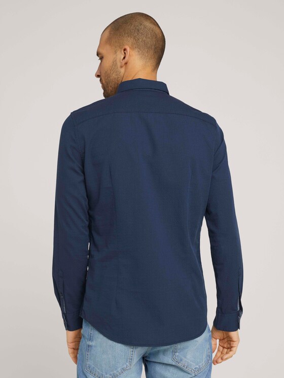 strukturiertes Hemd - Männer - navy tonal dobby structure strukturiertes Hemd - Männer - navy tonal dobby structure - 2 - TOM TAILOR