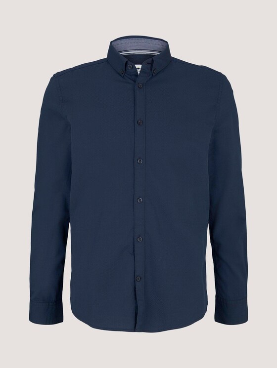 strukturiertes Hemd - Männer - navy tonal dobby structure strukturiertes Hemd - Männer - navy tonal dobby structure - 7 - TOM TAILOR