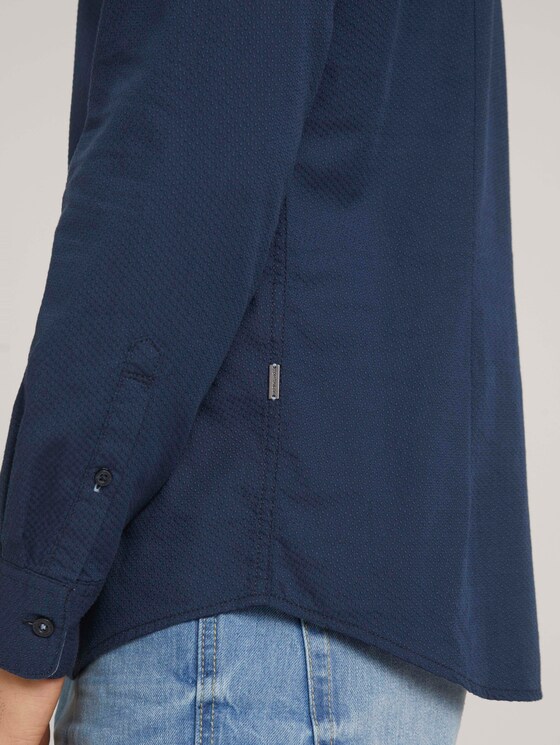strukturiertes Hemd - Männer - navy tonal dobby structure strukturiertes Hemd - Männer - navy tonal dobby structure - 9 - TOM TAILOR