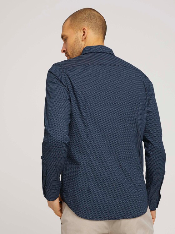 gemustertes Hemd - Männer - navy blue wave design gemustertes Hemd - Männer - navy blue wave design - 2 - TOM TAILOR