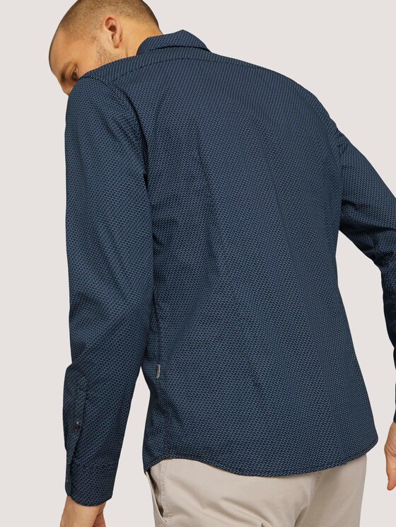 gemustertes Hemd - Männer - navy blue wave design gemustertes Hemd - Männer - navy blue wave design - 9 - TOM TAILOR