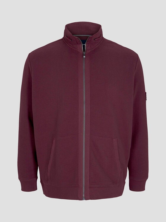 Sweatjacke mit Stehkragen - Männer - Dusty Wildberry Red Sweatjacke mit Stehkragen - Männer - Dusty Wildberry Red - 7 - Men Plus