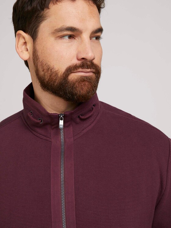 Sweatjacke mit Stehkragen - Männer - Dusty Wildberry Red Sweatjacke mit Stehkragen - Männer - Dusty Wildberry Red - 9 - Men Plus