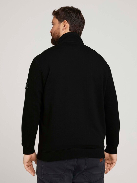 Sweatjacke mit Stehkragen - Männer - Black Sweatjacke mit Stehkragen - Männer - Black - 2 - Men Plus