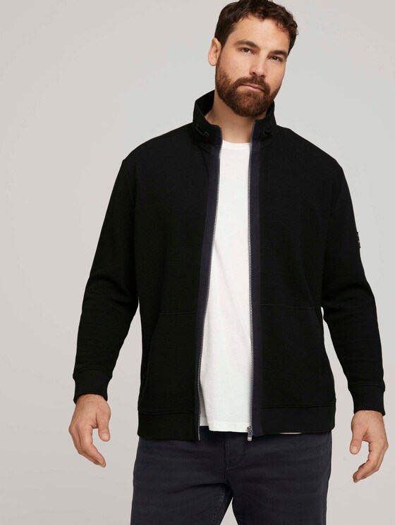 Sweatjacke mit Stehkragen - Männer - Black Sweatjacke mit Stehkragen - Männer - Black - 5 - Men Plus