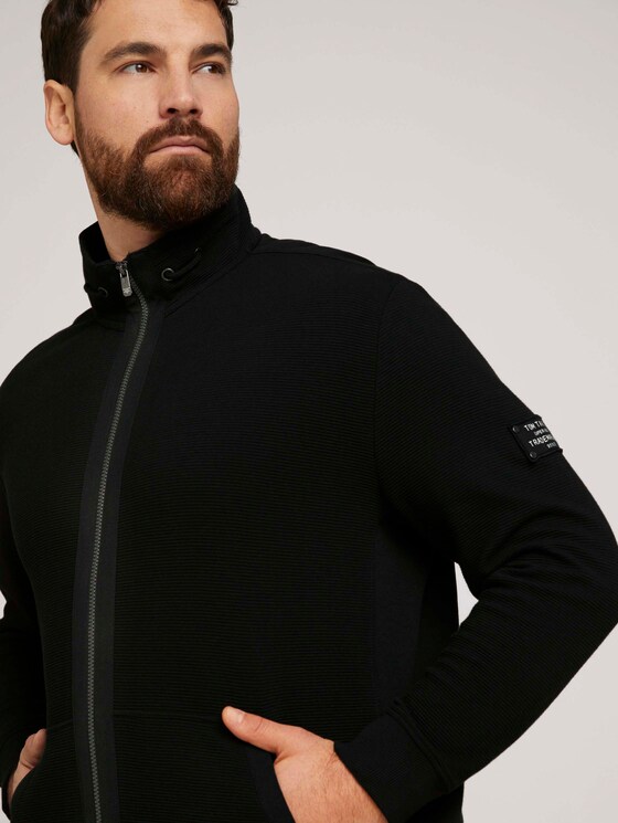 Sweatjacke mit Stehkragen - Männer - Black Sweatjacke mit Stehkragen - Männer - Black - 9 - Men Plus