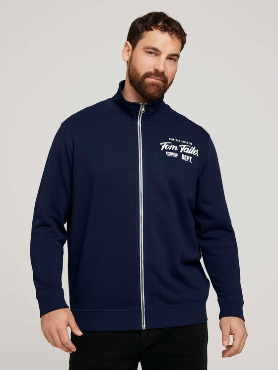 Sweatjacke mit Stehkragen - Männer - Dark Blue Sweatjacke mit Stehkragen - Männer - Dark Blue - 1 - Men Plus