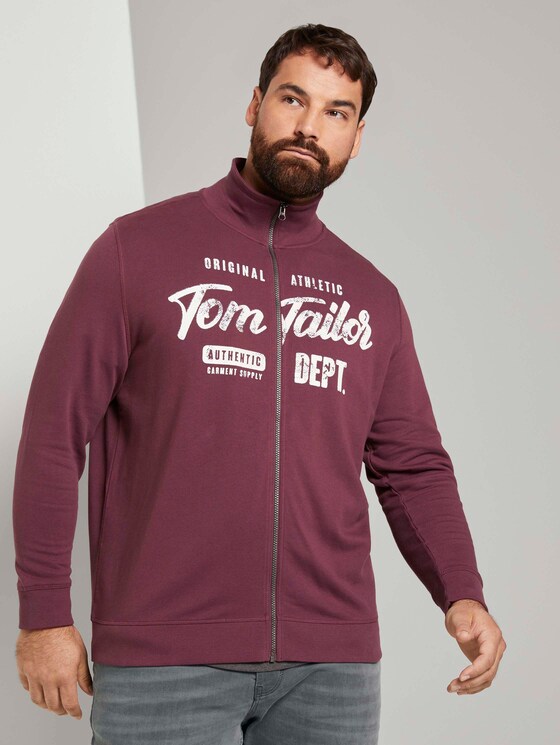Sweatjacke mit Stehkragen - Männer - Dusty Wildberry Red Sweatjacke mit Stehkragen - Männer - Dusty Wildberry Red - 1 - Men Plus